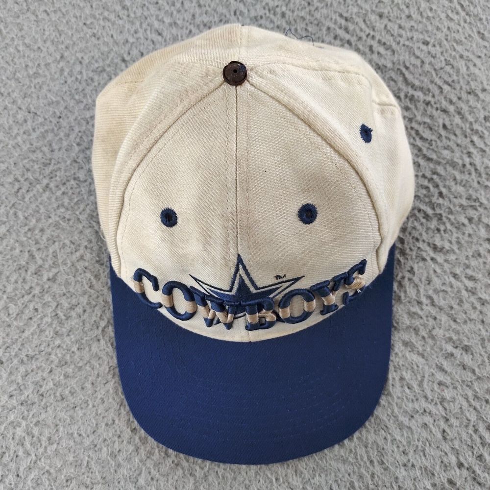Vintage 1990s Dallas Cowboys Eastport Big Star Script Logo Snapback Hat Spellout - Picture 5 of 16